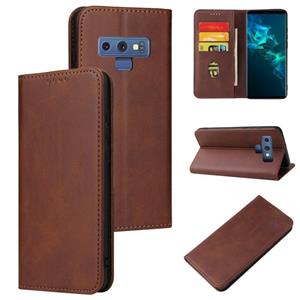 huismerk Voor Samsung Galaxy Note9 Kalf Textuur Magnetische Horizontale Flip Lederen Hoesje met Houder & Kaart Slots &Portemonnee (Bruin)