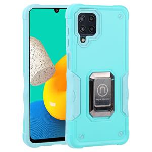 huismerk Voor Samsung Galaxy M32 / M22 / M21 Ringhouder Non-Slip Armor Phone Case (Mint Green)