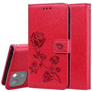 huismerk Rose reliëf horizontale flip pu lederen tas met houder & kaart slots & portemonnee voor iPhone 13 mini