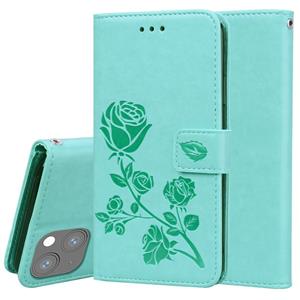 huismerk Rose reliëf horizontale flip pu lederen tas met houder & kaart slots & portemonnee voor iPhone 13 mini