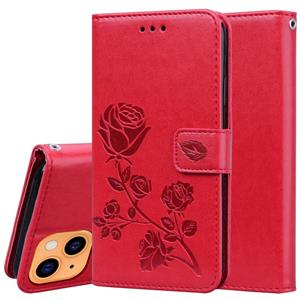 huismerk Rose reliëf horizontale flip pu lederen tas met houder & kaart slots & portemonnee voor iphone 13