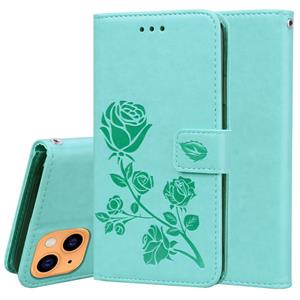 huismerk Rose reliëf horizontale flip pu lederen tas met houder & kaart slots & portefeuille voor iphone 13