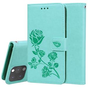 huismerk Rose reliëf horizontale flip pu lederen tas met houder & kaart slots & portemonnee voor iphone 13 pro