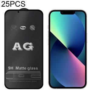 huismerk 25 stks AG Matte Frosted Full Cover Tempered Glass Film voor iPhone 13 Mini