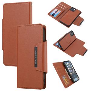 huismerk Ultra-dunne scheidbare magnetische horizontale flip lederen tas met kaartsleuf & portemonnee voor iphone 13