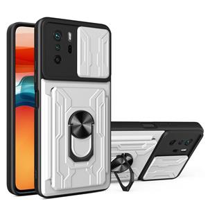 huismerk Voor Xiaomi Redmi Note 10 Pro Camera Cover Telefoonhoes met kaartsleuf & houder