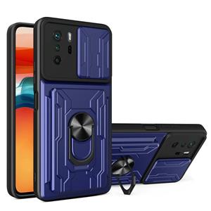 huismerk Voor Xiaomi Redmi Note 10 Pro Camera Cover Telefoonhoes met kaartsleuf & houder