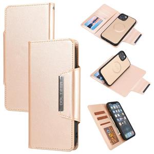 huismerk Ultra-thin Separable Magnetic Horizontal Flip Leather Case with Card Slot & Wallet For iPhone 13 Pro(Gold)