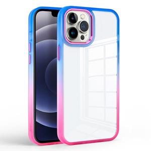 huismerk Kleurrijk gradiënt telefoonhoesje voor iPhone 13 (Blue + Rose Red)