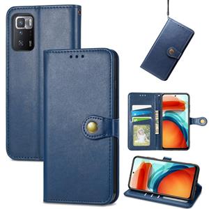 huismerk Voor Xiaomi Redmi Note 10 Pro 5G / POCO X3 GT Effen Kleur Lederen Gesp Telefoon Case met Lanyard & Photo Frame & Card Slot & Wallet & Stand-functie