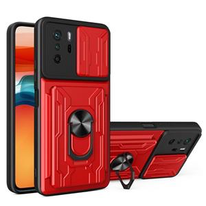 huismerk Voor Xiaomi Redmi Note 10 Pro Camera Cover Telefoonhoes met kaartsleuf & houder