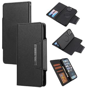 huismerk Ultra-thin Separable Magnetic Horizontal Flip Leather Case with Card Slot & Wallet For iPhone 13 Pro Max(Black)