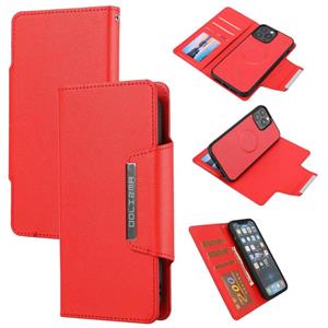 huismerk Ultra-thin Separable Magnetic Horizontal Flip Leather Case with Card Slot & Wallet For iPhone 13 Pro Max(Red)