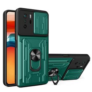 huismerk Voor Xiaomi Redmi Note 10 Pro Camera Cover Telefoonhoes met kaartsleuf & houder