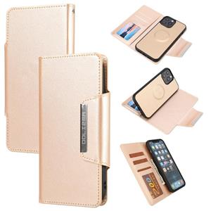 huismerk Ultra-thin Separable Magnetic Horizontal Flip Leather Case with Card Slot & Wallet For iPhone 13 Pro Max(Gold)