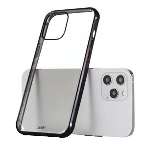 GEBEI Plating TPU Schokbestendige beschermhoes voor iPhone 12 mini(Zwart)