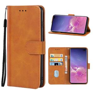 huismerk Leren telefooncase voor Samsung Galaxy S10 (Brown)