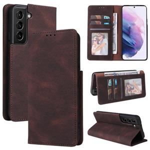 huismerk For Samsung Galaxy S22+ 5G Simple Suction Closure Leather Phone Case(Brown)