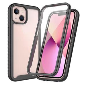 huismerk Starry Sky Solid Color Series Shockproof PC + TPU Case with PET Film For iPhone 13 mini(Black)