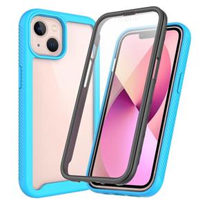 huismerk Starry Sky Solid Color Series Shockproof PC + TPU Case with PET Film For iPhone 13 mini(Sky Blue)