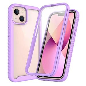 huismerk Starry Sky Solid Color Series Shockproof PC + TPU Case with PET Film For iPhone 13 mini(Light Purple)