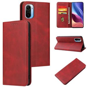 huismerk Voor Xiaomi Redmi K40 Calf Texture Magnetische Horizontale Flip Lederen Case met Houder & Card Slots & Portemonnee