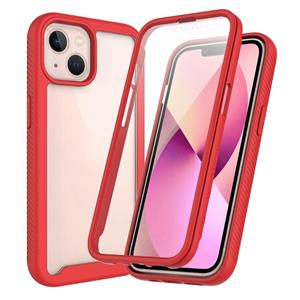 huismerk Starry Sky Solid Color Series Shockproof PC + TPU Hoesje met PET Film Voor iPhone 13 (Rood)