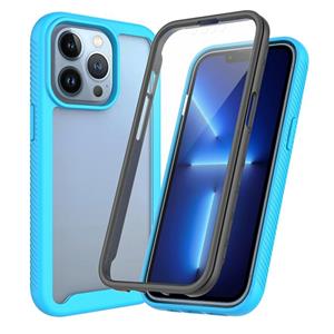 huismerk Starry Sky Solid Color Series Shockproof PC + TPU Case with PET Film For iPhone 13 Pro(Sky Blue)