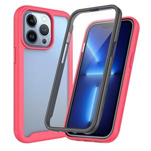 huismerk Starry Sky Solid Color Series Shockproof PC + TPU Case with PET Film For iPhone 13 Pro(Rose Red)