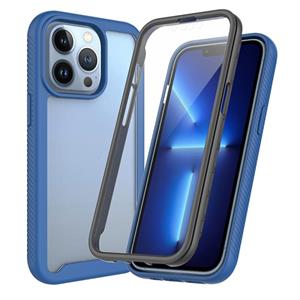 huismerk Starry Sky Solid Color Series Shockproof PC + TPU Case with PET Film For iPhone 13 Pro(Royal Blue)