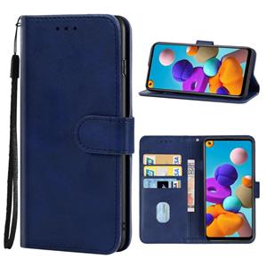 huismerk Lederen telefooncase voor Samsung Galaxy A21S