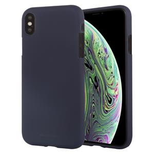 huismerk KWIK GOOSPERY SOFT FEELING Liquid TPU drop-proof softcase voor iPhone XS (donkerblauw)