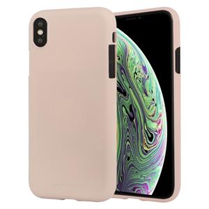 KWIK GOOSPERY SOFT FEELING Liquid TPU drop-proof softcase voor iPhone XS (lichtroze)