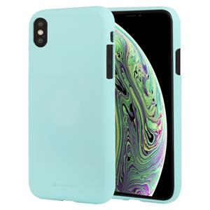 huismerk KWIK GOOSPERY SOFT FEELING Liquid TPU drop-proof softcase voor iPhone XS (mintgroen)