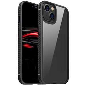 huismerk MG Series Koolstofvezel TPU + Clear PC Four-Corner Airbag Schokbestendig Case voor iPhone 13 Mini