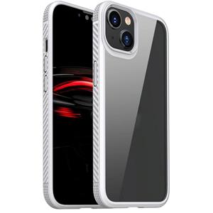 huismerk MG serie carbon fiber TPU + duidelijke pc vier-hoek airbag schokbestendig geval voor iPhone 13 mini (wit)