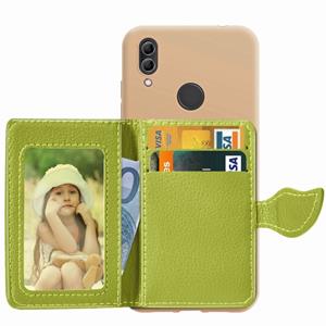 Huismerk Blad gesp Litchi textuur kaarthouder PU + TPU Case voor Xiaomi Redmi Note 7 met kaartsleuf & houder & portemonnee & fotolijstjes (groen)
