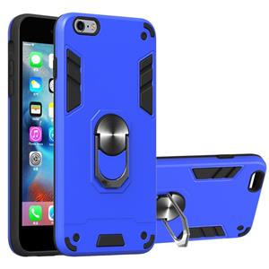 huismerk Voor iPhone 6 Plus / 6s Plus 2 in 1 Armour Series PC + TPU beschermhoes met ringhouder(Donkerblauw)