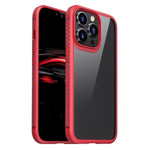 huismerk MG Series Carbon Fiber TPU + Clear PC Four-Corner Airbag Schokbestendig Case voor iPhone 13 Pro