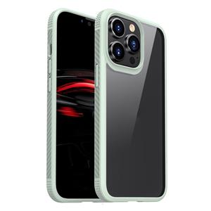 huismerk MG Series Koolstofvezel TPU + Clear PC Four-Corner Airbag Schokbestendig Case voor iPhone 13 Pro (Groen)