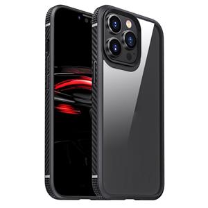 huismerk MG Series Carbon Fiber TPU + Clear PC Four-Corner Airbag Shockproof Case voor iPhone 13 Pro Max