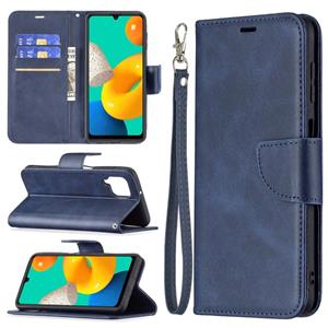 huismerk Voor Samsung Galaxy M32 Retro Lamsvacht Textuur Pure Kleur Horizontale Flip PU Lederen Case met Houder & Card Slots & Wallet & Lanyard