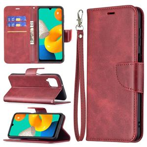 huismerk Voor Samsung Galaxy M32 Retro Lamsvacht Textuur Pure Kleur Horizontale Flip PU Lederen Case Met Houder & Card Slots & Wallet & Lanyard