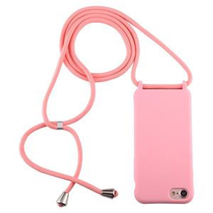 huismerk Voor iPhone 6s / 6 Candy Color TPU beschermhoes met Lanyard (Roze)