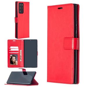 huismerk Voor Samsung Galaxy Note20 Ultra Crazy Horse Texture Horizontale Flip Lederen case met Holder & Card Slots & Wallet & Photo Frame(Red)