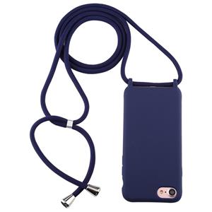 huismerk Voor iPhone 6s / 6 Candy Color TPU beschermhoes met Lanyard (Donkerblauw)