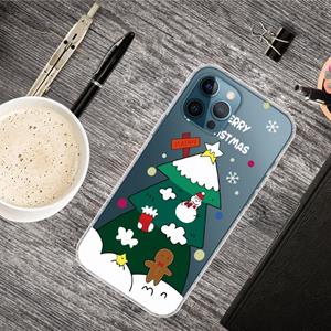 Huismerk Kerst-serie Transparante TPU-beschermhoes voor iPhone 13 Pro Max (Drie-Tier Kerstboom)