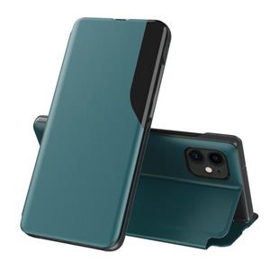 huismerk Side Display Magnetic Shockproof horizontale flip lederen hoes met houder voor iPhone 12 mini(Groen)