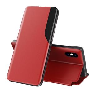 huismerk Side Display Magnetic Shockproof horizontale flip lederen behuizing met houder voor iPhone XR(Rood)