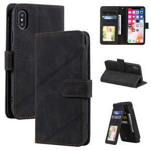 huismerk Huid Feel Business Horizontal Flip PU Lederen Case met Houder & Multi-Card Slots & Portemonnee & Lanyard & Fotolijst voor iPhone XR